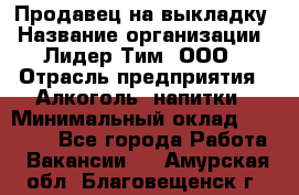 Продавец на выкладку › Название организации ­ Лидер Тим, ООО › Отрасль предприятия ­ Алкоголь, напитки › Минимальный оклад ­ 24 600 - Все города Работа » Вакансии   . Амурская обл.,Благовещенск г.